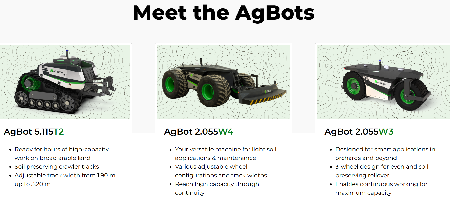 Agxeed Agbot models