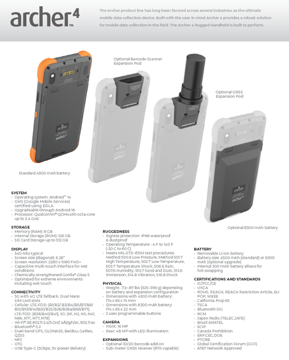 Archer 4 Handheld - Hardware