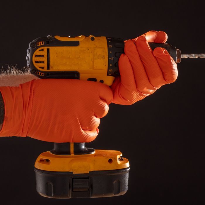 Gator Gripz – 12 MIL Thick - Heavy-Duty Diamond Textured Nitrile Gloves for Maximum Grip, Strength & Chemical Resistance