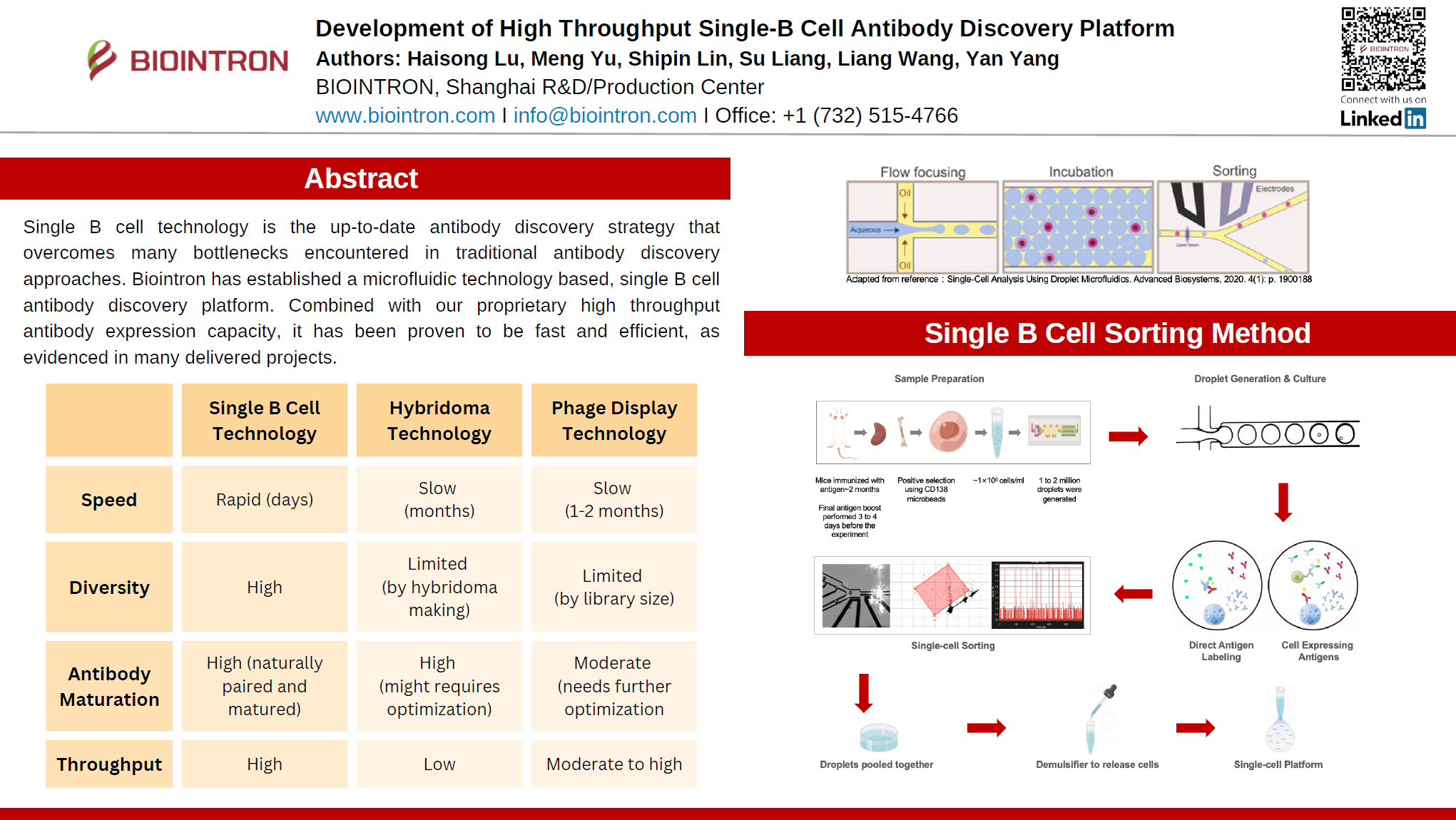 Development of High Throughput Single-B Cell Antibody Discovery Platform