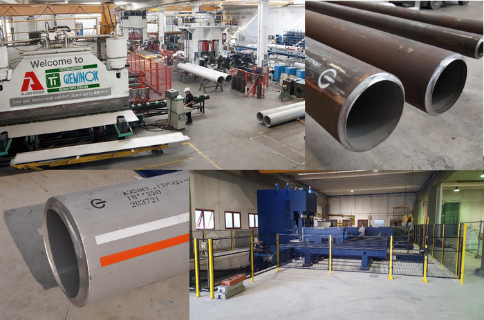 Production ranges: fittings, bends, clad