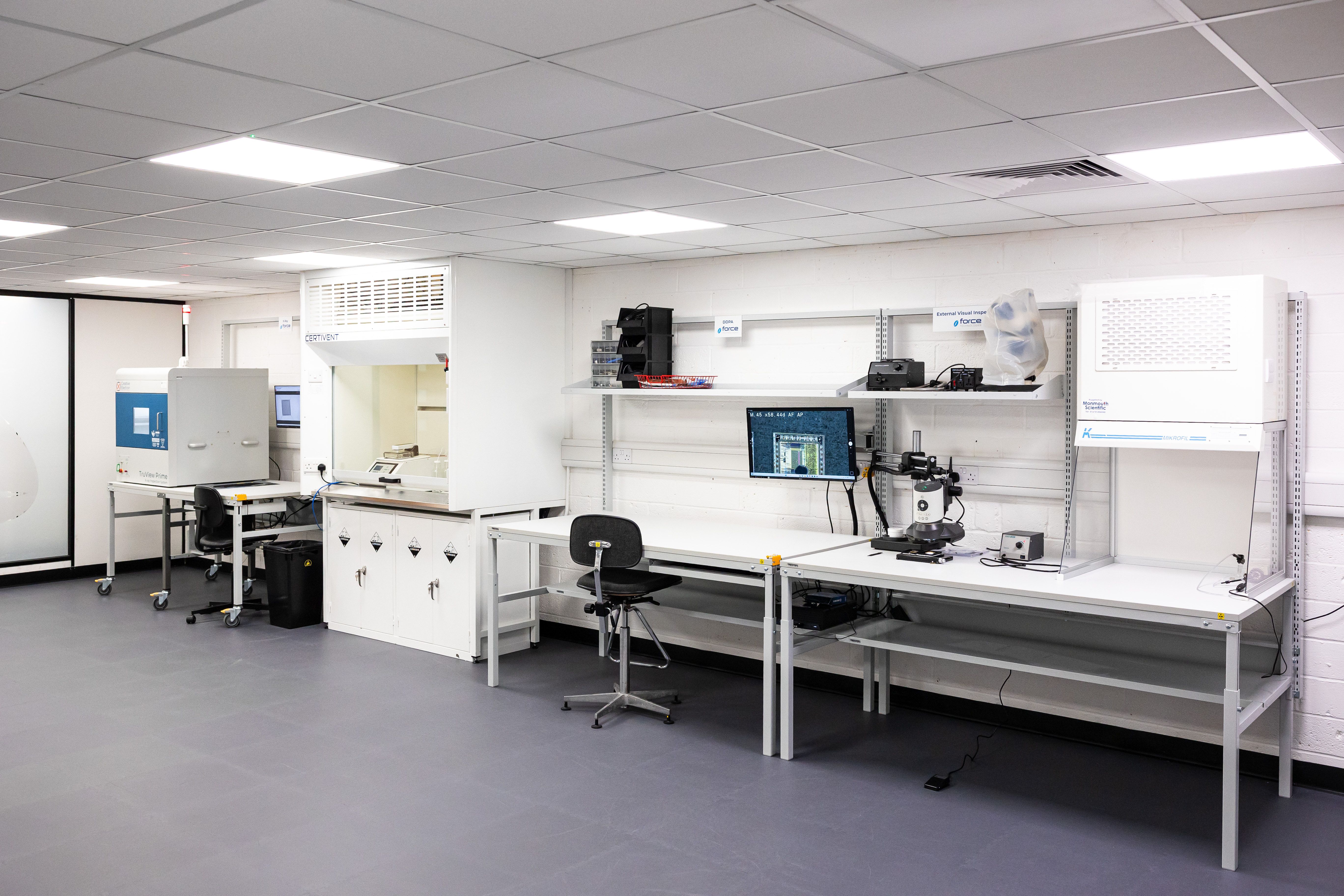 Anti-counterfeit testing equipment in the new Sovereign Test Lab at Force Technologies