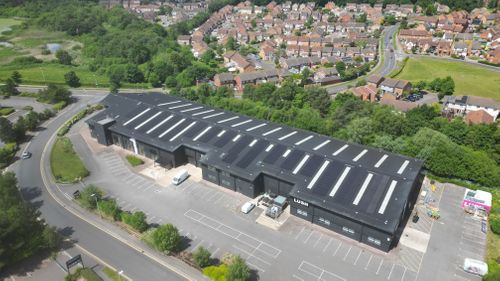 Lush solar panel installation