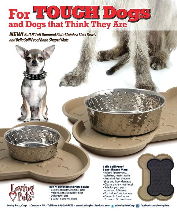 Diamond Plate Dog Bowls by Loving Pets