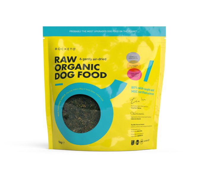 Organic raw-dehydrated dog food. 80% MSC certified fish recipe