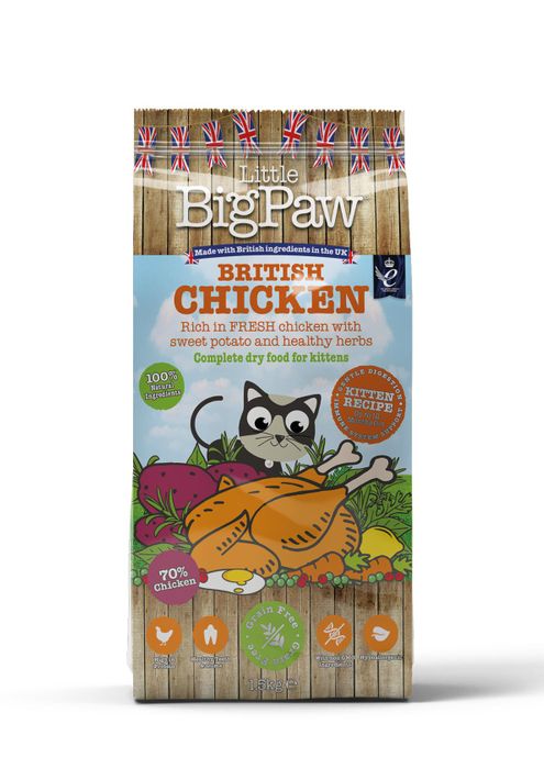 NEW Little BigPaw British Chicken Complete dry food for kittens 1.5kg