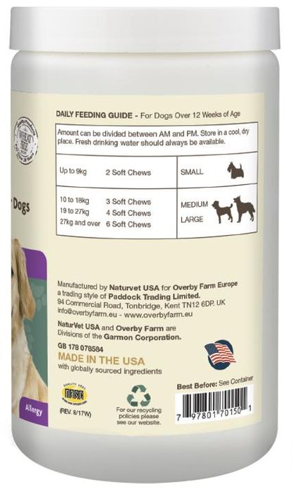 Overby Farm Allergy Aid For Dogs Soft Chews 60pcs