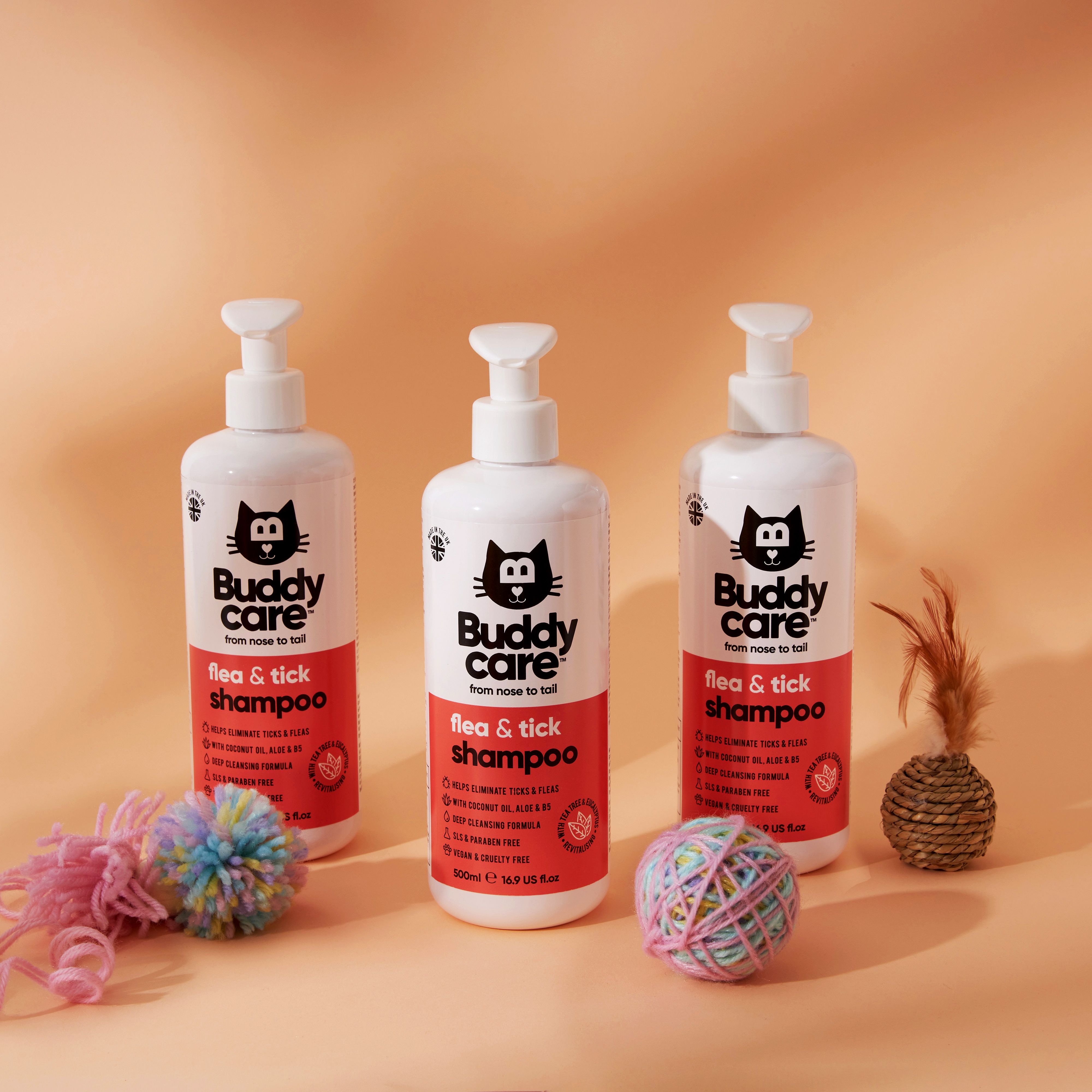 Buddycare Flea & Tick Cat Shampoo 500ml