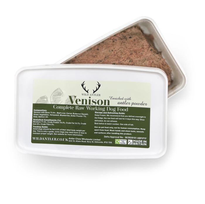 Venison Raw dog Food - Enriched with Antler Powder
