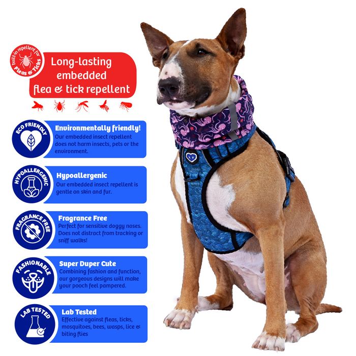 Dog Harness with Built-in Flea & Tick Repellent