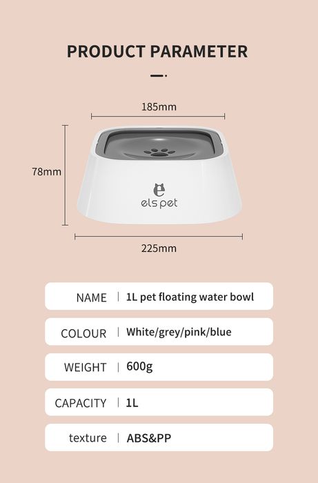 ELS PET WATER BOWL-1L/2L