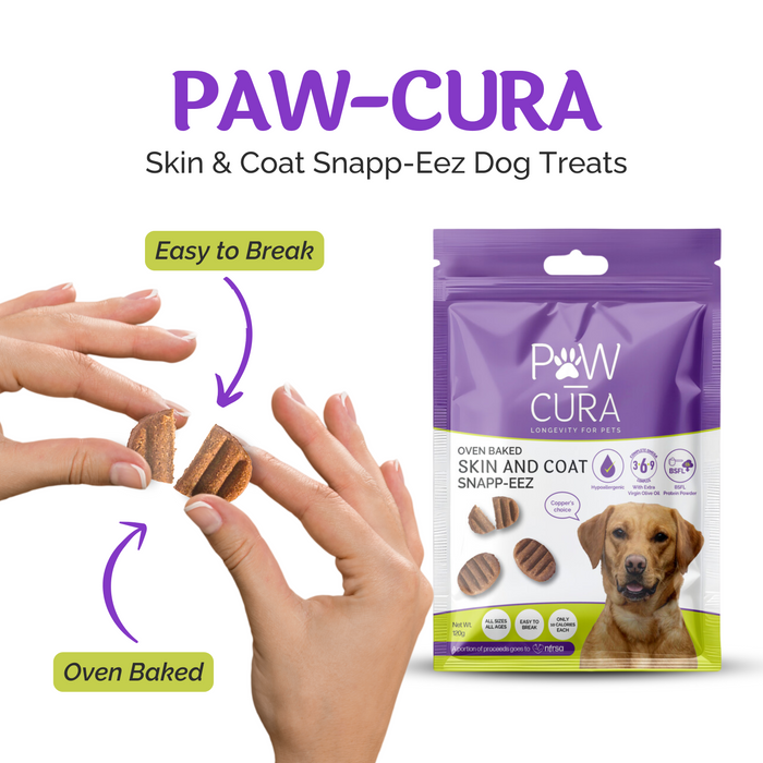 Paw-Cura Skin & Coat Snapp-Eez Insect Protein Hypoallergenic Dog Treats 120g
