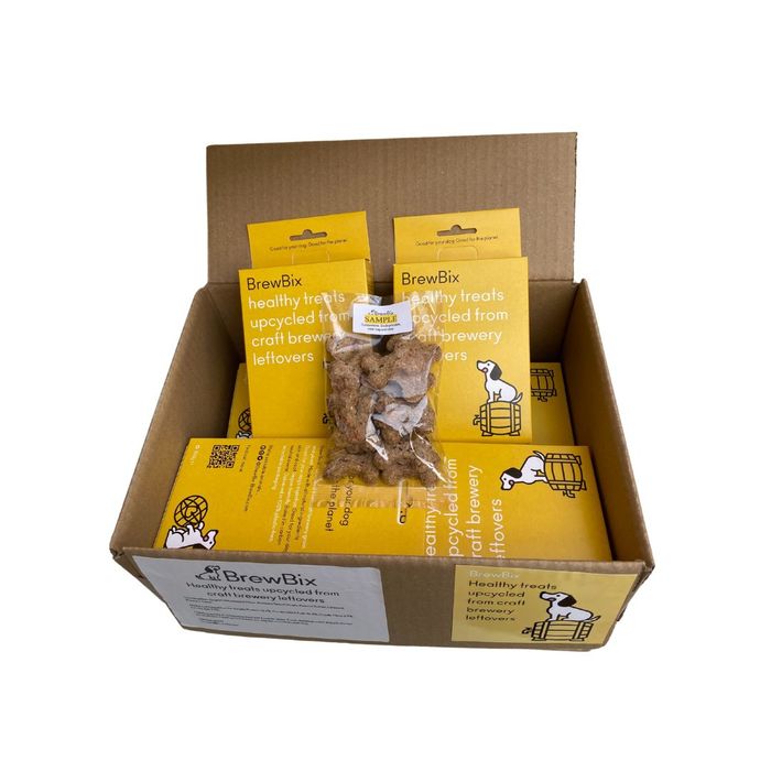 BrewBix Healthy Dog Treat Biscuits - 12 x 100g TRIAL Boxes incl POS + bag of samples
