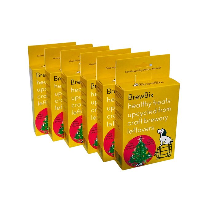 BrewBix Healthy Dog Treat Biscuits Christmas Gift Box - 6 x 100g