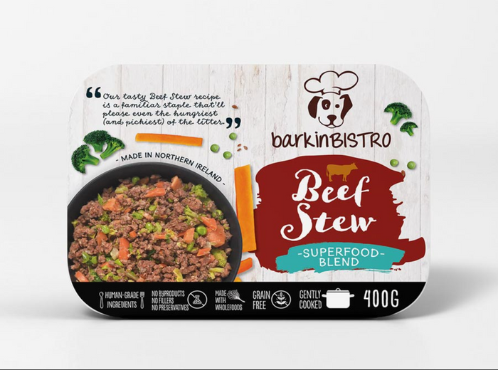 barkinBISTRO Beef Stew Cooked Dog Food