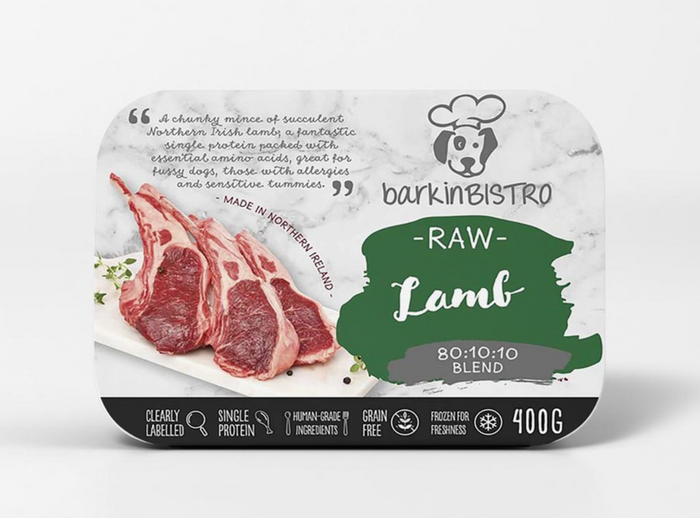 barkinBISTRO RAW Lamb 80 10 10 Dog Food
