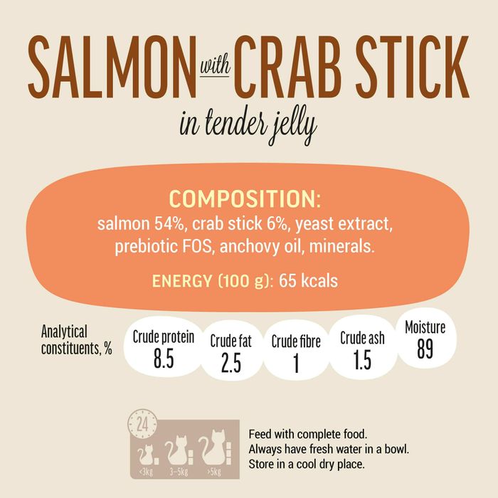 Exclusive Salmon & Crab Stick Wet Food for Cats