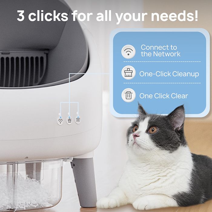 Open-Top Design Automatic Cat Litter Box