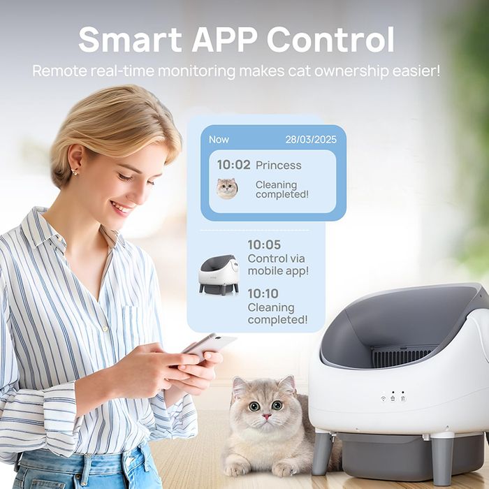 Open-Top Design Automatic Cat Litter Box