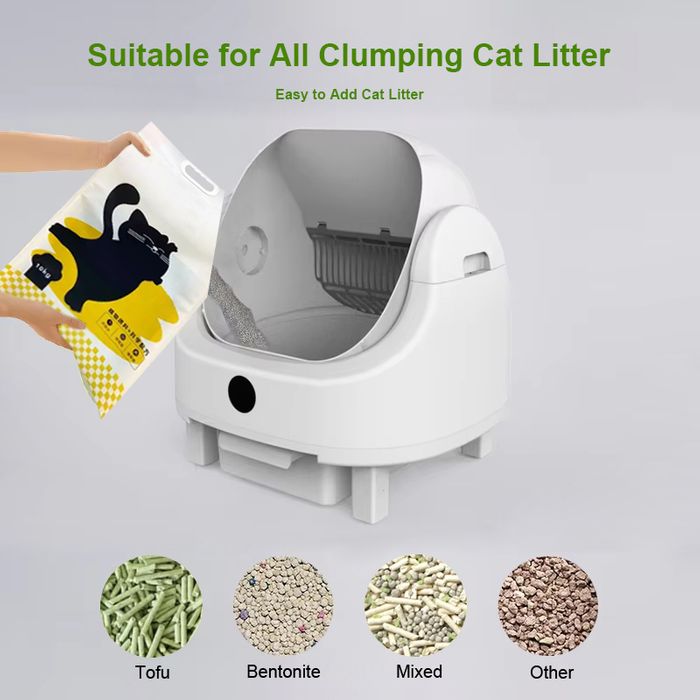 Open-Top Design Automatic Cat Litter Box