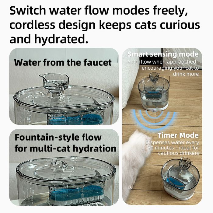 Wireless Cat Water Fountain Quiet