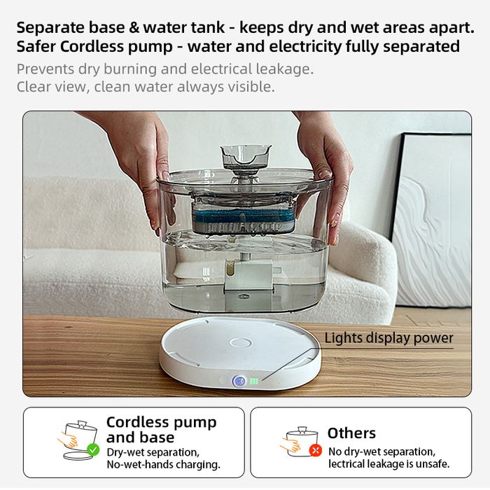 Wireless Cat Water Fountain Quiet