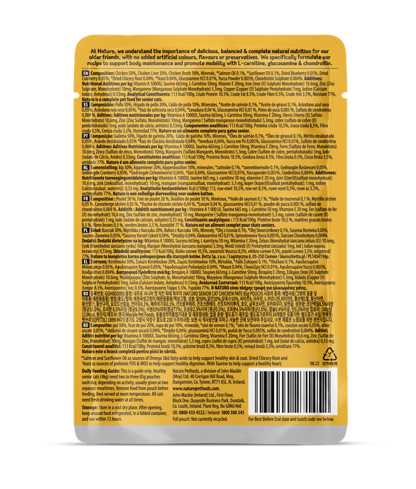 Naturo Cat Grain Free Senior Chicken Paté Pouch