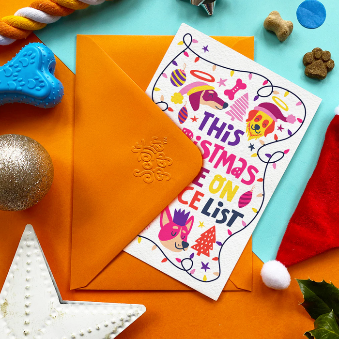 You're on the nice list - edible card for Dogs