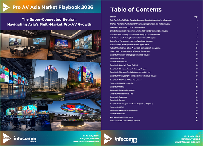 InfoComm Asia เปิดตัวคู่มือกลยุทธ์ตลาด Pro AV ภูมิภาคเอเชียแปซิฟิกปี 2026 เผยเทคโนโลยี ตลาด และโอกาสที่กำลังเปลี่ยนแปลงอนาคตดิจิทัลของภูมิภาค