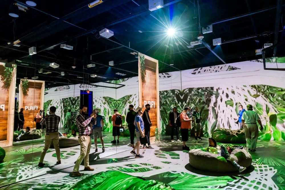 InfoComm visitors at Arcadia Earth, a digital exhibition about sustainability