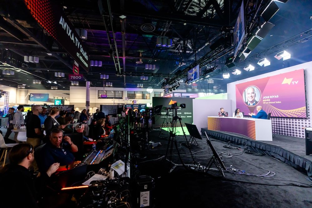 Wide view of AVIXA TV booth