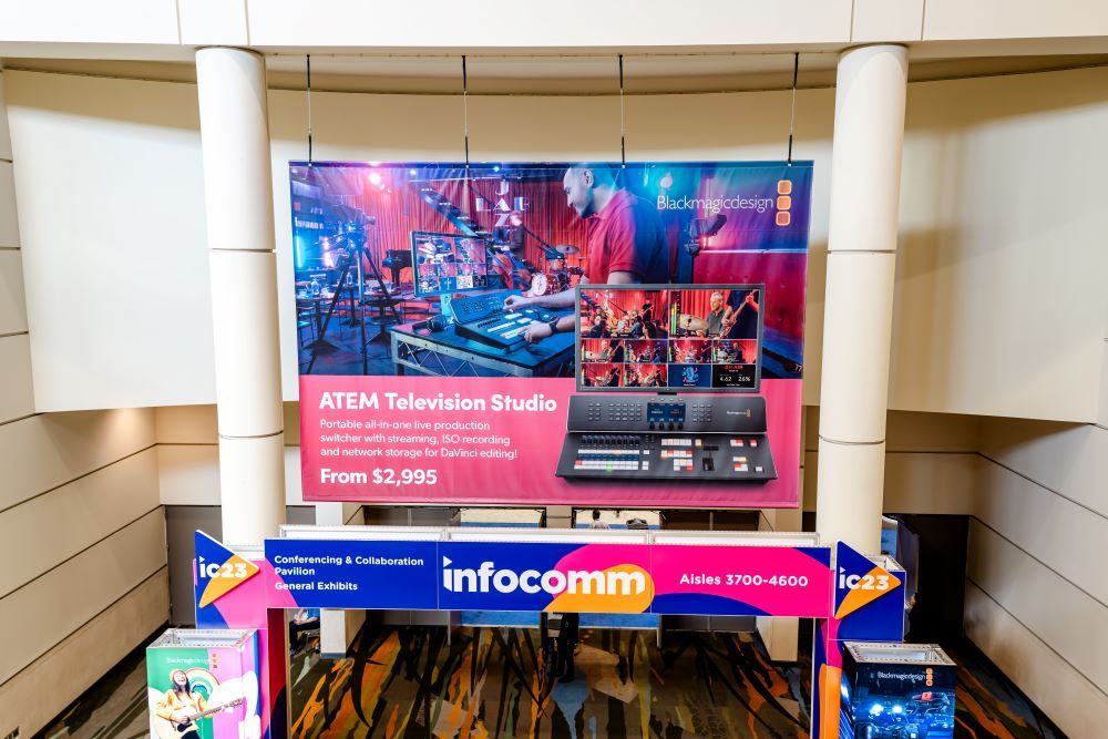 InfoComm Sponsor Signage in the Convention Lobby