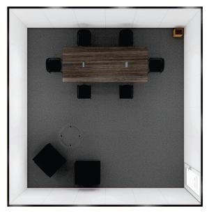 20x20 Rendering of an on-floor meeting room