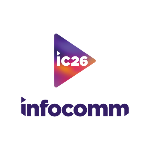 InfoComm 2026 Logo stamp + wordmark lockup