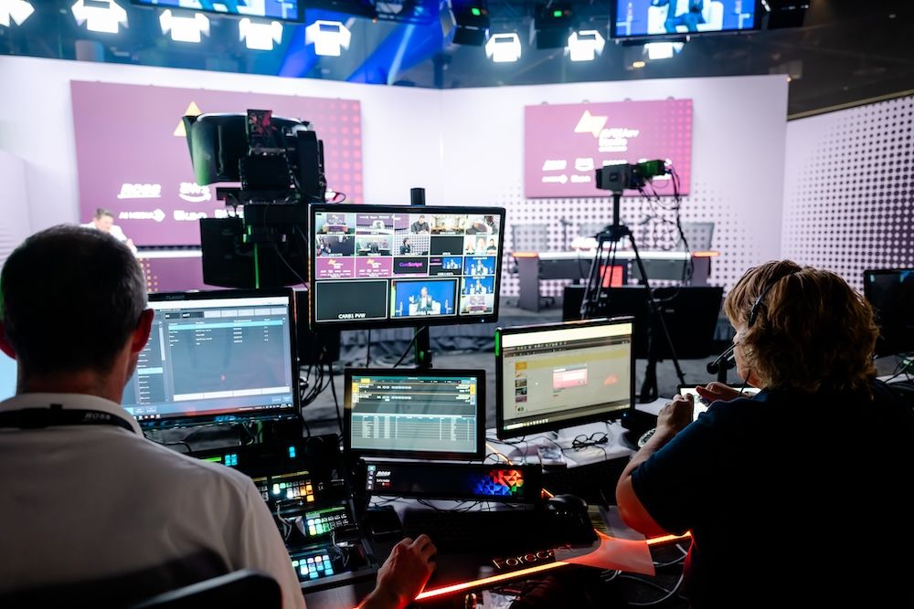 set up at AVIXA TV