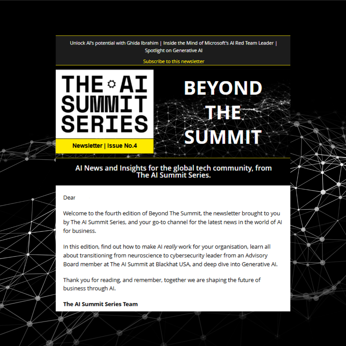 Beyond The Summit Newsletter snippet