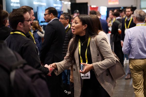 Shaking Hands at AI Expo