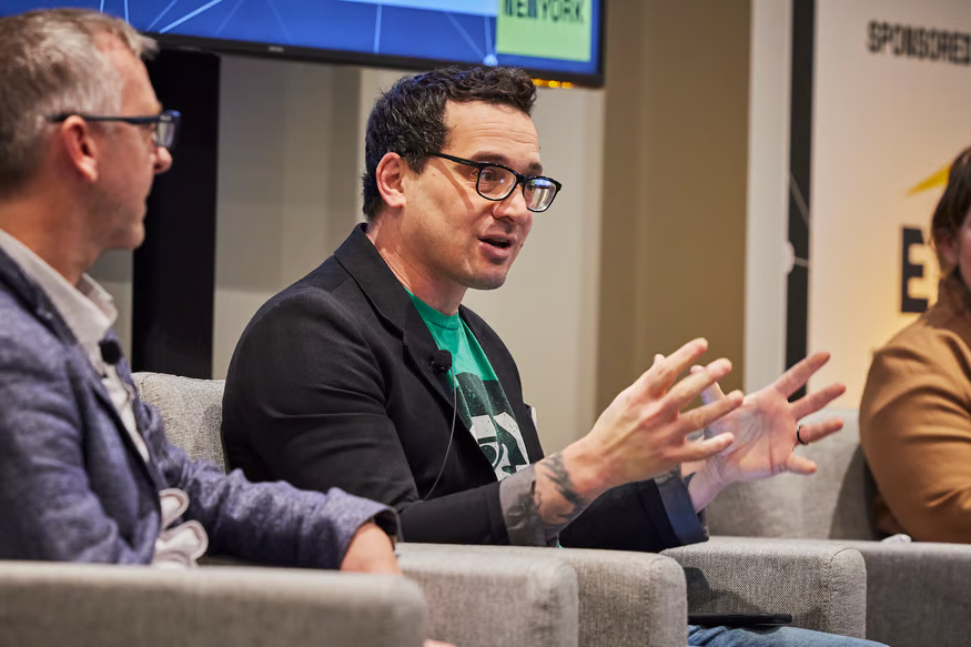 A speaker at The AI Summit New York taking part in a panel