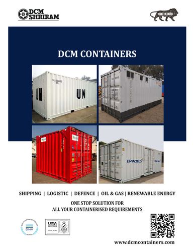 DCM CONTAINERS: Indian manufacturer of all types of Standard, Customized & BESS Containers