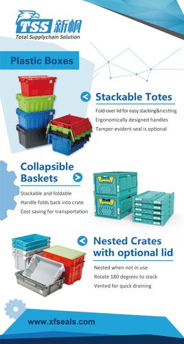 Plastic containers, logistic toes, crates