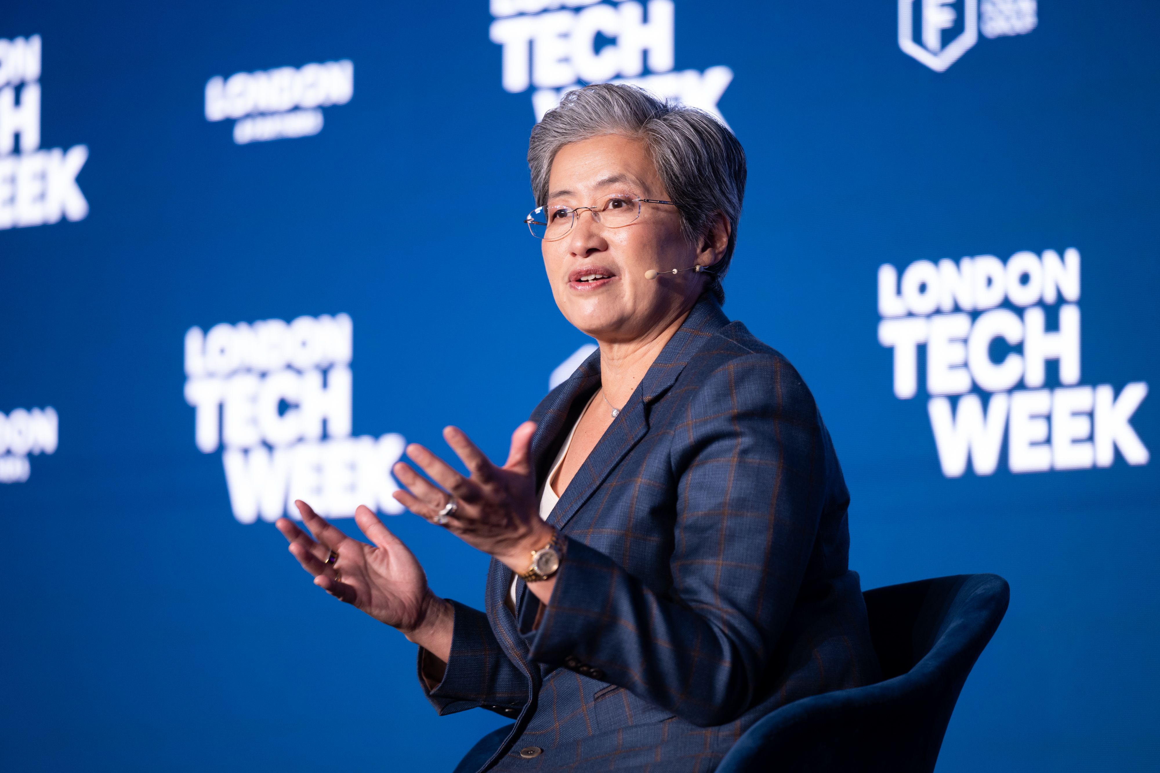Dr Lisa Su talking on the Main Stage at London Tech Week 2026