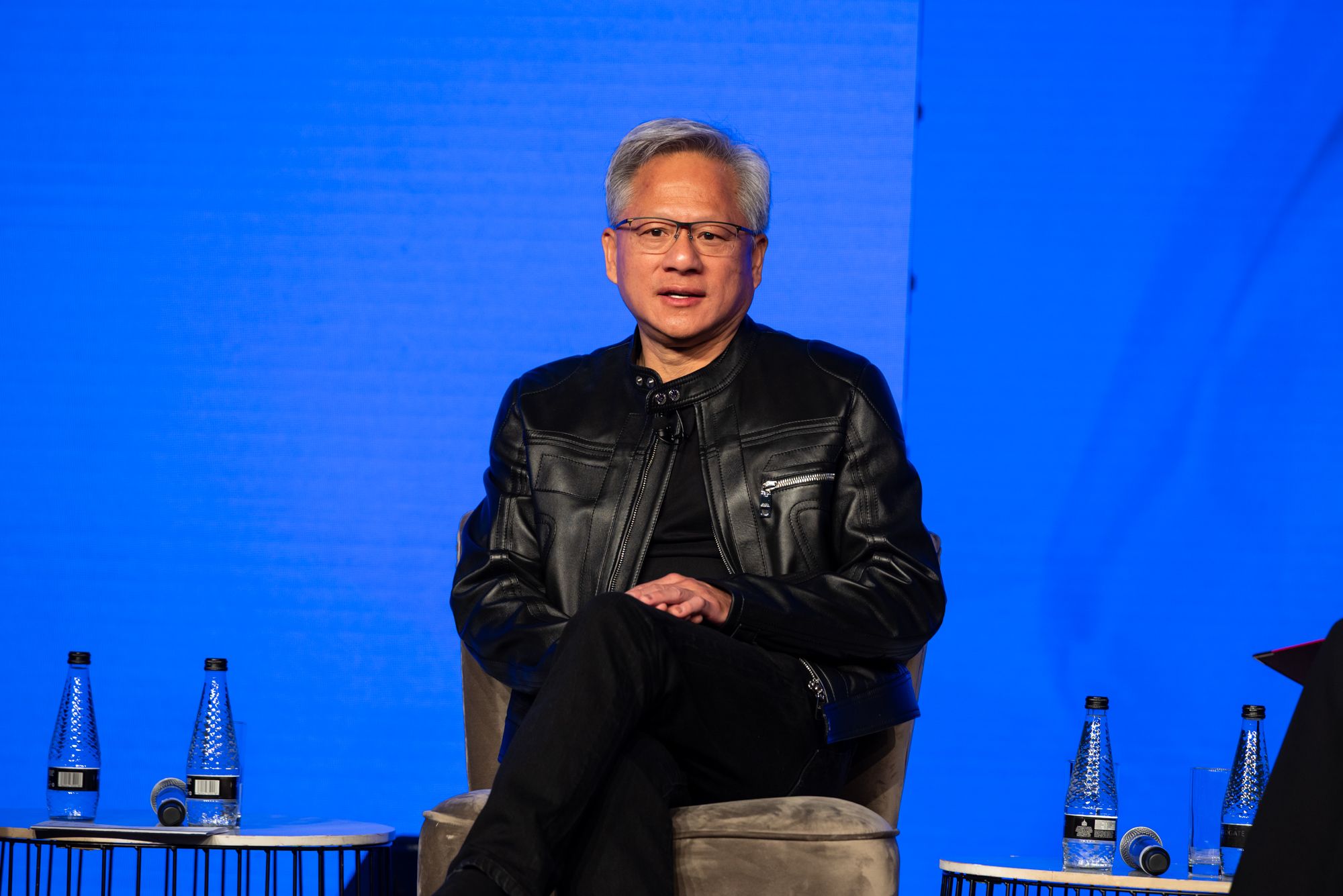 Jensen Huang talking on the Main Stage at London Tech Week 2025