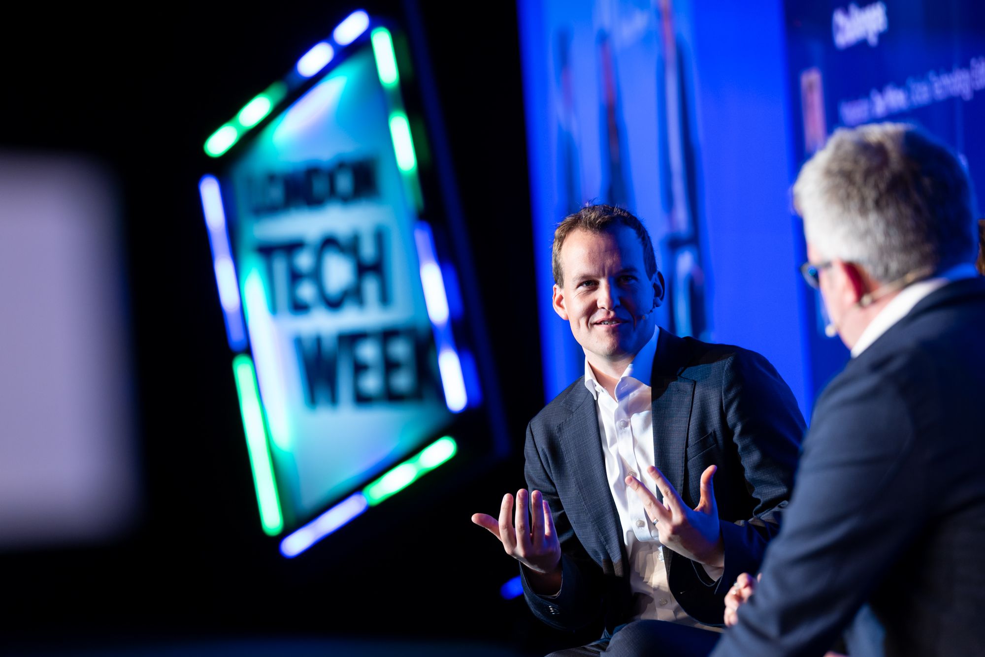 Matt Clifford talking on the Main Stage at London Tech Week 2025