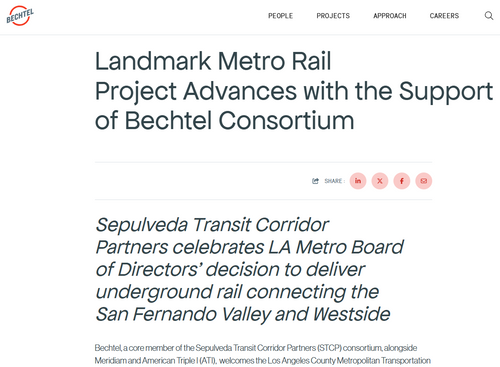 Landmark Metro Rail Project Advances with the Support of Bechtel Consortium
