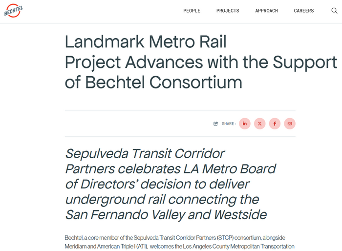 Landmark Metro Rail Project Advances with the Support of Bechtel Consortium