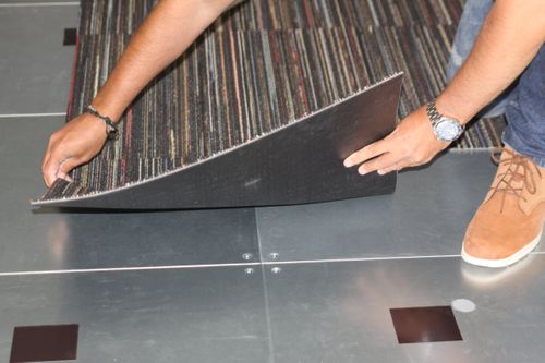 IOBAC Adhesive-free magnetic flooring installation