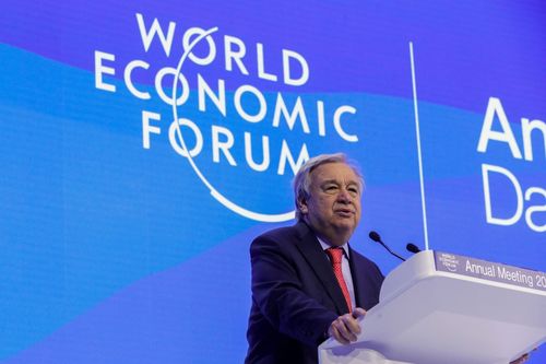 Davos event hears UN chief call for urgent action on net zero