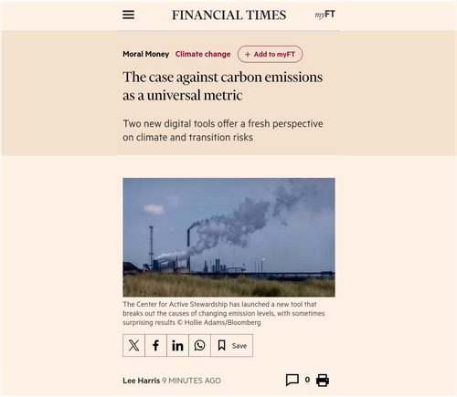 The case against carbon emissions as a universal metric