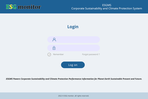 ESGMS Platform(ESG/ Corporate Sustainability and Climate Protection Performance Data System)