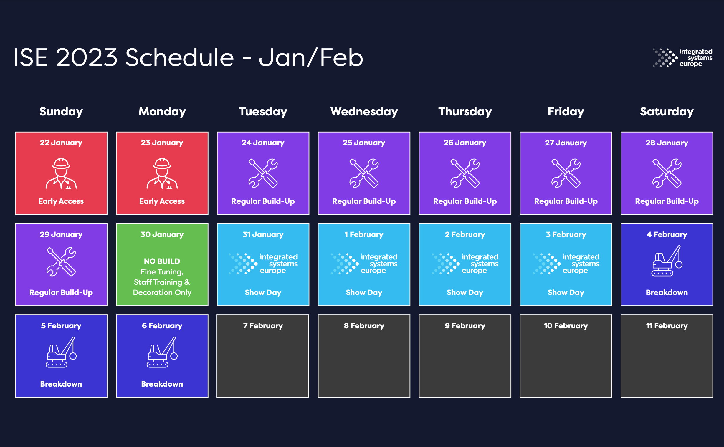 Exhibitor Show Schedule ISE 2023